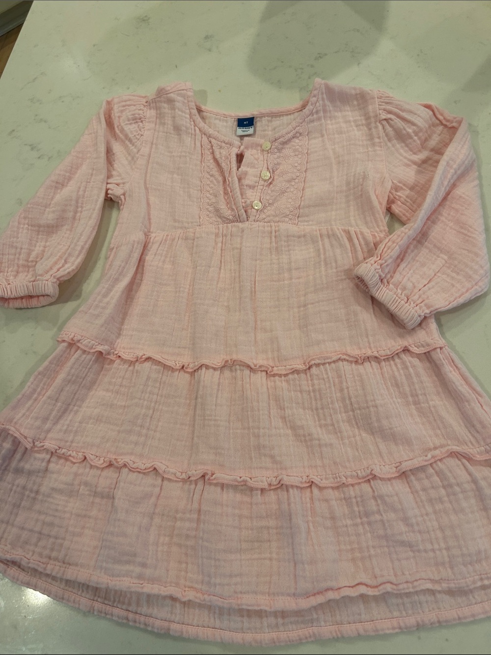 Old Navy Light Pink Tiered Gauze Dress
